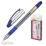 Ручка гелевая синяя 0,5мм с резиновым держателем Attache Gelios-030