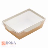 Упаковка для салата 350мл с прозрачной крышкой, белая, 120*100*55мм, 350 штук в коробе